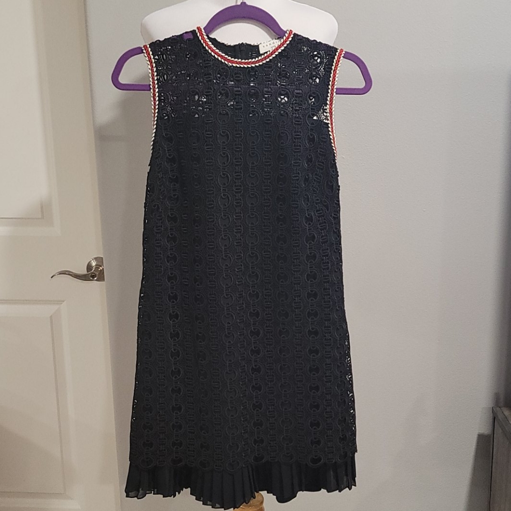 Sandro Black Crochet Dress